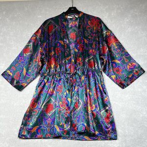 Vintage Victoria’s Secret Robe Kimono M/L Multicolor Gold Label Colorful Floral